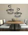 Podwójne filiżanki do kawy naklejki ścienne piękny projekt kubki na herbatę dekoracja pokoju Vinyl artystyczne nalepki ścienne n
