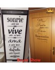 Hiszpański francuski cytaty zdania naklejki ścienne winylowe wymienny francja hiszpania tapeta Wall Art do salonu dekoracja sypi