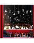 DIY świąteczna naklejka na ścianę salon Xmas mikołaj Snowman Elk naklejki witryna okienna dekoracja ze szkła plakat folie dekora