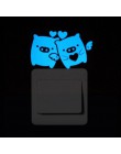 Niebieskie światło Luminous naklejka pod włącznik Home Decor Cartoon świecące naklejki ścienne ciemny blask naklejka dekoracyjna
