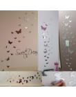 25 sztuk/partia lustro motyl ściana kuchenna artystyczne naklejki DIY moda akryl dekoracyjny naklejka ścienna do pokoje dla dzie