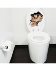 Hole View Cat Dog 3D naklejka ścienna toaleta wc dekoracja pokoju dziecięcego naklejki ścienne lodówka wodoodporny plakat