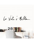 100cm X 20cm styl skandynawski cytaty naklejki ścienne winylowe La Vita E Bella włoskie lustra naklejki dekoracja do domu i do s