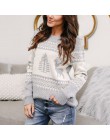 Danjeaner świąteczny sweter 2018 zimowy klasyczny nadruk jelenia dzianinowe swetry Plus rozmiar Streetwear z długim rękawem przy