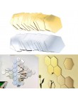 12 sztuk 3D naklejki ścienne z efektem lustra z łbem sześciokątnym winylowa naklejka ścienna usuwalna naklejka ozdoby do dekorac