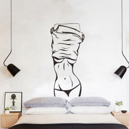 Seksowna dziewczyna naklejka ścienna kreatywny salon dekoracja sypialni dekoracyjne naklejki ścienne tapety home decor Fitness n