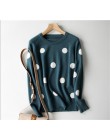 GCAROL nowych kobiet Polka Dot sweter 30% wełny sweter typu oversized casualowe w stylu streetwear jesień zima słodkie dziergany
