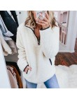 Nadafair 2019 zimowy puszysty sweter polar na co dzień ciepły nadwymiarowy sweter kobiety Fuax futro świąteczne swetry płaszcz z