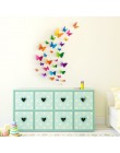 30 sztuk 3d pcv multicolor naklejka na ścianę z motylem artystyczne naklejki salon jednolity kolor motyle do mural dekoracja wnę