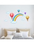 Tęcza w stylu kreskówki chmura gorącego powietrza ściana z balonami naklejki dla dzieci pokoje dla dzieci dekoracje dekoracyjne 