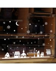Śnieżna noc wioska elektrostatyczna naklejka szyba okienna świąteczne naklejki ścienne naklejki do domu dekoracja nowy rok tapet