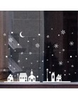 Śnieżna noc wioska elektrostatyczna naklejka szyba okienna świąteczne naklejki ścienne naklejki do domu dekoracja nowy rok tapet