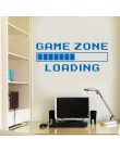 Pokój gier Home Decor komputerowa gra wideo strefa ładowania naklejka ścienna cytat Mural Gamer Sign Vinyl naklejka ścienna deko
