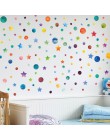 Kolor tęczy kropki naklejka ścienna w kształcie gwiazdy dla dzieci pokój dekoracja wnętrz dla dzieci naklejki kreatywny wymienny