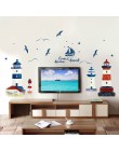 Morze żaglówka latarnia morska naklejki ścienne dekoracja do tła sypialnia tv do salonu sofa Mural tapety naklejki ozdobne nakle