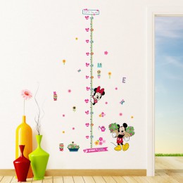 Minnie mickey miarka wzrostu naklejki ścienne dla dzieci pokój kreskówka kwiat pomiar wysokości wykres dekoracyjne naklejki ście