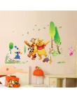 Niedźwiadek Cartoon diy ściana naklejki dla dzieci pokój dziecięcy Decaor 3d okno niedźwiedź kubuś puchatek naklejki ścienne do 