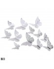 12 sztuk różowe złoto srebro Hollow 3D motyl naklejki ścienne dla DIY Party dzieci dekoracja ślubna do pokoju Home naklejka ście