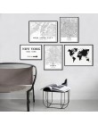 Skandynawska minimalistyczna znana na całym świecie mapa miasta obrazy na płótnie Berlin Oslo plakat obrazy na ścianę do salonu 