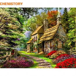 CHENISTORY bezramowe krajobraz wiejski obraz diy według numerów Acrtylic ręcznie malowany olejny malarstwo dla Home Decor 40x50c