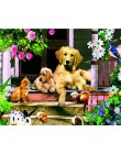 HUACAN obrazy olejne według liczb pies zwierząt zestaw rysunek na płótnie Wall Art ręcznie malowane DIY prezent Home Decor
