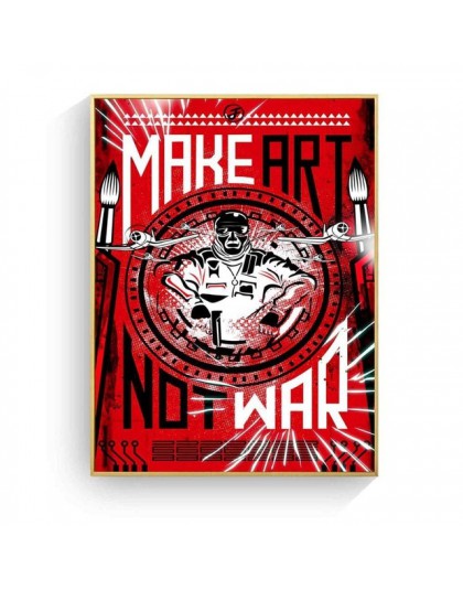 Make Art Not War Pop Art plakat w stylu Vintage drukuje obraz olejny na płótnie Wall artystyczne murale zdjęcia do dekoracji sal