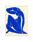 Abstrakcyjne płótna dekoracyjne do domu artystyczny obraz francuski Henri Matisse niebieski Nude plakaty Hd drukuj obraz ścienny