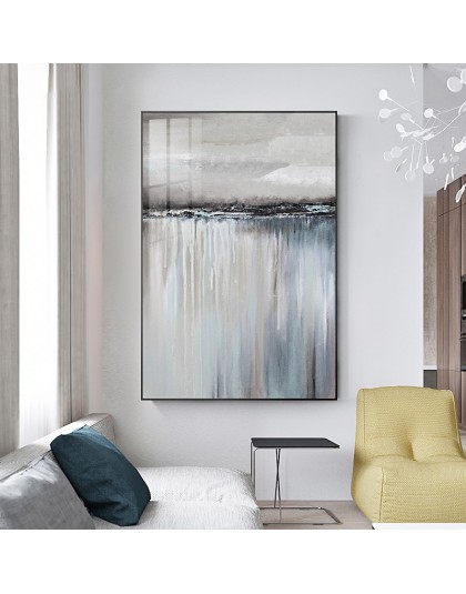 Minimalistyczny abstrakcyjny szary żaglówka odbicie plakat obraz na płótnie salon domu nordycki dekoracyjny naklejki