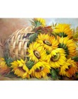 RUOPOTY ramka kwiaty ręcznie malowany obrazek według numerów zestaw słoneczniki Modern Home Wall Art obraz według numerów do dek