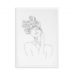 Abstrakcyjne kobiet rysowanie linii Nordic plakaty drukuje nowoczesne na płótnie malarstwo ścienne sztuki kwiat dziewczyna obraz