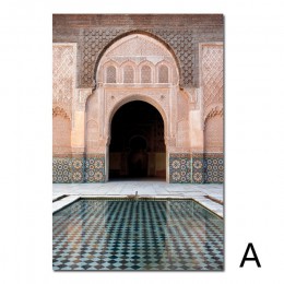 Maroko drzwi plakat skandynawski obraz ścienny na płótnie dekoracje religia Casablanca Palace zdjęcia ścienny do salonu Unframed