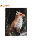 RUOPOTY Frame Fox Animal ręcznie malowany obrazek według numerów zestaw akrylowy kolorowanie według numerów obraz na ścianę obra