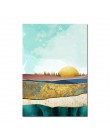 Plakat skandynawski wschód słońca zachód słońca grafika z krajobrazem płótno artystyczne malarstwo dekoracja ścienna zdjęcia do 