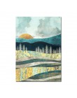 Plakat skandynawski wschód słońca zachód słońca grafika z krajobrazem płótno artystyczne malarstwo dekoracja ścienna zdjęcia do 