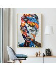 Artystyczny abstrakcyjny obraz na ścianę z wizerunkiem kobiety kolorowy oryginalny nowoczesny modny