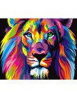 Bezramowe Kolorowe Lwy Zwierzęta Zrób to sam Malowanie Numerami Unikalny Prezent Nowoczesne Wall Art Canvas Malarstwo Do Dekorac