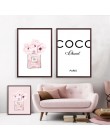 Perfumy moda płótno wydruki artystyczne i plakat nowoczesne akwarela Blush różowe piwonie obrazy dekoracje ścienne wystrój salon