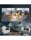 Budynek miasta deszcz łódź plakat obrazy z krajobrazami dekoracja pokoju abstrakcyjny obraz olejny na płótnie Wall Art do salonu