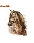 RUOPOTY ramka koń ręcznie malowany obrazek według numerów zwierzęta zestaw kolorowanie według numerów obraz ścienny farba akrylo