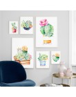 Kaktus sukulenta obraz na płótnie plakat skandynawski wydruki artystyczne akwarelowe obrazy na ścianę na wystrój salonu Unframed