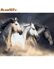 RUOPOTY ramka koń ręcznie malowany obrazek według numerów zwierzęta zestaw kolorowanie według numerów obraz ścienny farba akrylo