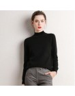 GCAROL kobiety sweter z półgolfem 30% wełny grube ciepłe swetry jesień zima krótkie dziergany sweter Stretch Plus rozmiar 2XL