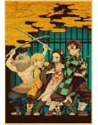 Anime Demon Slayer Kimetsu no Yaiba fajny plakat retro drukuje papier pakowy Wall Art wystrój pokoju