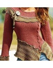 Vintage jesień sweter damski sweter O-neck z długim rękawem Slim Laides swetry i swetry zimowe bluzki z dzianiny Femme