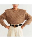 ZA style jesienno-zimowa damska ciepłe bluzki dzianinowy szeroki sweter opadający na ramiona damski sweter w stylu casual, damsk