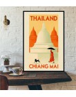 Bangkok Tel awiw europa świat miasto wycieczka podróż dekoracje Vintage plakat z krajobrazem drukuje obraz ścienny na płótnie po