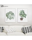 Akwarela roślina liście plakat drukuj dekoracja ścienna z krajobrazem obraz na płótnie do salonu Home Decor dekoracja kaktus