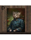 Styl Vintage dekoracje do domu zwierzęta obraz na płótnie kardynał portret kota plakaty Hd drukuj nordic wall art obraz do sypia