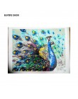 CHENISTORY bezramowe pawie zwierzęta DIY malowanie przez zestawy liczb farba akrylowa według numerów dekoracje ścienne do domu u