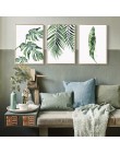 Akwarela roślin zielonych liści obraz na płótnie drukowany plakat nowoczesna ściana minimalistyczna sypialnia salon dekoracji